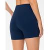 imageTHE GYM PEOPLE Womens High Waist Yoga Shorts 5quot Stretchy Tummy Control Biker Workout Running Short with Side PocketsBlue