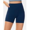imageTHE GYM PEOPLE Womens High Waist Yoga Shorts 5quot Stretchy Tummy Control Biker Workout Running Short with Side PocketsBlue