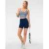imageTHE GYM PEOPLE Womens High Waist Yoga Shorts 5quot Stretchy Tummy Control Biker Workout Running Short with Side PocketsBlue