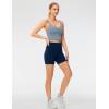 imageTHE GYM PEOPLE Womens High Waist Yoga Shorts 5quot Stretchy Tummy Control Biker Workout Running Short with Side PocketsBlue