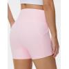 imageTHE GYM PEOPLE Womens High Waist Yoga Shorts 5quot Stretchy Tummy Control Biker Workout Running Short with Side PocketsLight Pink