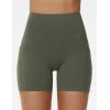 imageTHE GYM PEOPLE Womens High Waist Yoga Shorts 5quot Stretchy Tummy Control Biker Workout Running Short with Side PocketsOlive Green