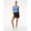imageTHE GYM PEOPLE Womens High Waist Yoga Workout Shorts Tummy Control Fitness Athletic Running Compression ShortsBlack