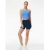 imageTHE GYM PEOPLE Womens High Waist Yoga Workout Shorts Tummy Control Fitness Athletic Running Compression ShortsBlue