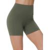 imageTHE GYM PEOPLE Womens High Waist Yoga Workout Shorts Tummy Control Fitness Athletic Running Compression ShortsOlive Green