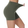 imageTHE GYM PEOPLE Womens High Waist Yoga Workout Shorts Tummy Control Fitness Athletic Running Compression ShortsOlive Green