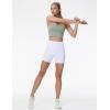 imageTHE GYM PEOPLE Womens High Waist Yoga Workout Shorts Tummy Control Fitness Athletic Running Compression ShortsWhite