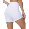 imageTHE GYM PEOPLE Womens High Waist Yoga Workout Shorts Tummy Control Fitness Athletic Running Compression ShortsWhite