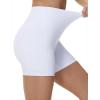 imageTHE GYM PEOPLE Womens High Waist Yoga Workout Shorts Tummy Control Fitness Athletic Running Compression ShortsWhite