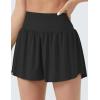 imageTHE GYM PEOPLE Womens High Waisted Flowy Running Shorts 2 in 1 Athletic Workout Skirt ShortsBlack