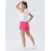 imageTHE GYM PEOPLE Womens High Waisted Flowy Running Shorts 2 in 1 Athletic Workout Skirt ShortsBright Pink