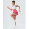 imageTHE GYM PEOPLE Womens High Waisted Flowy Running Shorts 2 in 1 Athletic Workout Skirt ShortsBright Pink
