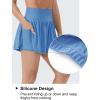 imageTHE GYM PEOPLE Womens High Waisted Flowy Running Shorts 2 in 1 Athletic Workout Skirt ShortsLight Blue