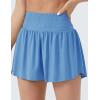 imageTHE GYM PEOPLE Womens High Waisted Flowy Running Shorts 2 in 1 Athletic Workout Skirt ShortsLight Blue