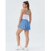 imageTHE GYM PEOPLE Womens High Waisted Flowy Running Shorts 2 in 1 Athletic Workout Skirt ShortsLight Blue