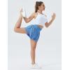 imageTHE GYM PEOPLE Womens High Waisted Flowy Running Shorts 2 in 1 Athletic Workout Skirt ShortsLight Blue