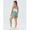 imageTHE GYM PEOPLE Womens High Waisted Flowy Running Shorts 2 in 1 Athletic Workout Skirt ShortsLight Green
