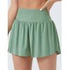 imageTHE GYM PEOPLE Womens High Waisted Flowy Running Shorts 2 in 1 Athletic Workout Skirt ShortsLight Green