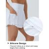 imageTHE GYM PEOPLE Womens High Waisted Flowy Running Shorts 2 in 1 Athletic Workout Skirt ShortsWhite