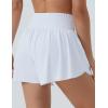 imageTHE GYM PEOPLE Womens High Waisted Flowy Running Shorts 2 in 1 Athletic Workout Skirt ShortsWhite
