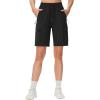 imageTHE GYM PEOPLE Womens Lightweight Quick Dry Golf Hiking Cargo Shorts with Zipper PocketsBlack