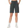 imageTHE GYM PEOPLE Womens Lightweight Quick Dry Golf Hiking Cargo Shorts with Zipper PocketsCharcoal Grey