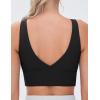 imageTHE GYM PEOPLE Womens Padded Sports Bra VNeck Wireless Stretchy Workout Crop Tops with Cross Hem Soft Yoga BrasBlack