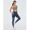 imageTHE GYM PEOPLE Womens Padded Sports Bra VNeck Wireless Stretchy Workout Crop Tops with Cross Hem Soft Yoga BrasGrey Green Heather