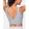 imageTHE GYM PEOPLE Womens Padded Sports Bra VNeck Wireless Stretchy Workout Crop Tops with Cross Hem Soft Yoga BrasLight Grey Heather