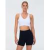 imageTHE GYM PEOPLE Womens Padded Sports Bra VNeck Wireless Stretchy Workout Crop Tops with Cross Hem Soft Yoga BrasWhite