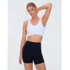 imageTHE GYM PEOPLE Womens Padded Sports Bra VNeck Wireless Stretchy Workout Crop Tops with Cross Hem Soft Yoga BrasWhite