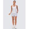 imageTHE GYM PEOPLE Womens Racerback Workout Tanks Tops Sleeveless Running Athletic Yoga ShirtsHeather White