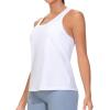 imageTHE GYM PEOPLE Womens Racerback Workout Tanks Tops Sleeveless Running Athletic Yoga ShirtsWhite