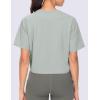 imageTHE GYM PEOPLE Workout Crop Tops for Women Short Sleeve Shirts Loose Fit Yoga Athletic Basic Cropped TShirtsGrey
