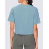 imageTHE GYM PEOPLE Workout Crop Tops for Women Short Sleeve Shirts Loose Fit Yoga Athletic Basic Cropped TShirtsInk Blue