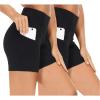 imageTHE GYM PEOPLE 2 Pack Womens High Waist Workout Shorts with Deep Pockets Tummy Control Running Yoga ShortsBlackBlack