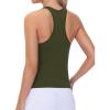 imageTHE GYM PEOPLE Racerback Workout Tank Tops for Women Slim Fit Sleeveless Basic Athletic Running Yoga ShirtsDark Olive