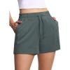 imageTHE GYM PEOPLE Womens Drawstring Sweat Shorts High Waisted Summer Workout Lounge Shorts with PocketsCharcoal Grey