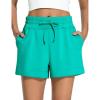 imageTHE GYM PEOPLE Womens Drawstring Sweat Shorts High Waisted Summer Workout Lounge Shorts with PocketsLake Green