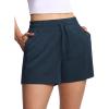 imageTHE GYM PEOPLE Womens Drawstring Sweat Shorts High Waisted Summer Workout Lounge Shorts with PocketsNavy Blue