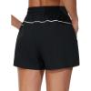 imageTHE GYM PEOPLE Womens High Waist Running Shorts with Pockets Loose Fit Lightweight Workout Yoga Athletic TracksBlack