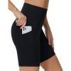 imageTHE GYM PEOPLE Womens High Waist Workout Shorts Stretchy Tummy Control Yoga Biker Running Shorts with PocketsBlack
