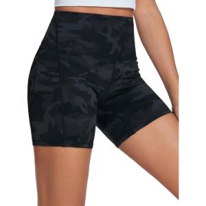 imageTHE GYM PEOPLE Womens High Waist Yoga Workout Shorts Tummy Control Fitness Athletic Running Compression ShortsBlack Camo