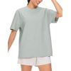 imageTHE GYM PEOPLE 2 Pack Womens Oversized T Shirts Casual Loose Fit Short Sleeve Tops Summer Crewneck Basic TeesBlackGrey