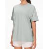 imageTHE GYM PEOPLE 2 Pack Womens Oversized T Shirts Casual Loose Fit Short Sleeve Tops Summer Crewneck Basic TeesBlackGrey
