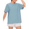 imageTHE GYM PEOPLE 2 Pack Womens Oversized T Shirts Casual Loose Fit Short Sleeve Tops Summer Crewneck Basic TeesBlackInk Blue