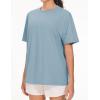 imageTHE GYM PEOPLE 2 Pack Womens Oversized T Shirts Casual Loose Fit Short Sleeve Tops Summer Crewneck Basic TeesBlackInk Blue