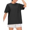 imageTHE GYM PEOPLE 2 Pack Womens Oversized T Shirts Casual Loose Fit Short Sleeve Tops Summer Crewneck Basic TeesBlackWhite