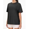 imageTHE GYM PEOPLE 2 Pack Womens Oversized T Shirts Casual Loose Fit Short Sleeve Tops Summer Crewneck Basic TeesBlackWhite