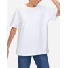imageTHE GYM PEOPLE 2 Pack Womens Oversized T Shirts Casual Loose Fit Short Sleeve Tops Summer Crewneck Basic TeesWhiteInk Blue